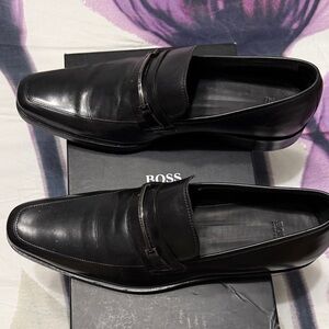 Boss Men's Elegant Black Slip-On Loafers